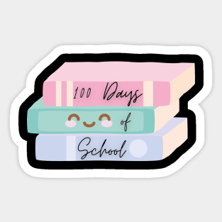 100 Days of school pastel kawaii books Sticker